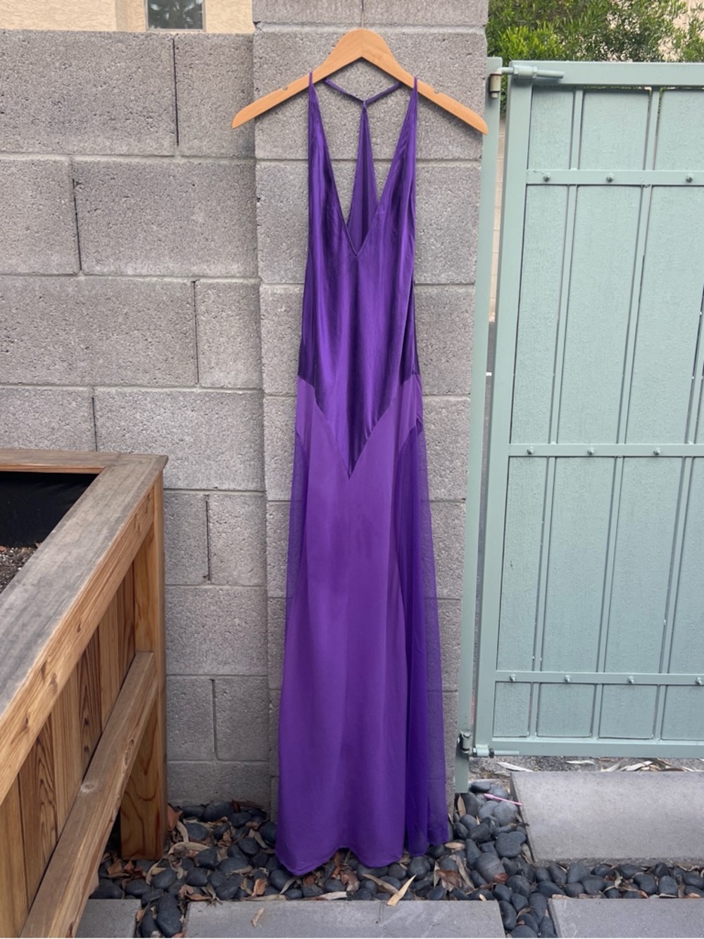 Purple Satin Slip Maxi Dress